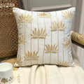 Lotus Serene Embroidery Throw Pillow Cover