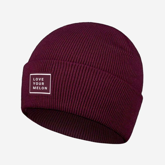 Love Your Melon Acrylic Cuffed Beanie -Burgundy