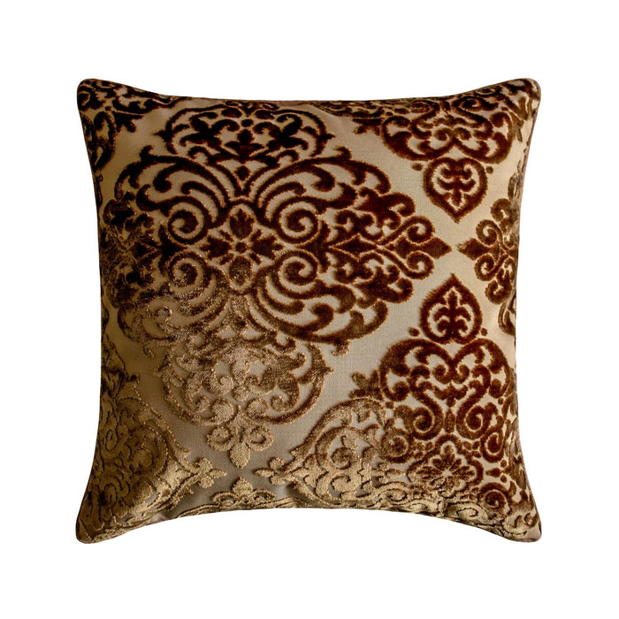 Mabel Brown - Velvet Brown Decorative Bed Runner and Pillow Cover