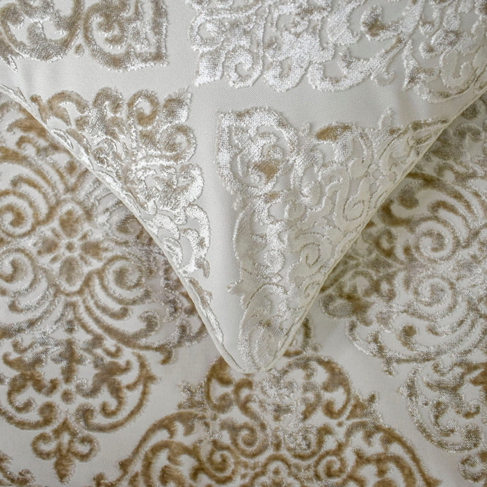 Mabel Ivory - Velvet Ivory Decorative Bed Runner and Pillow Cover