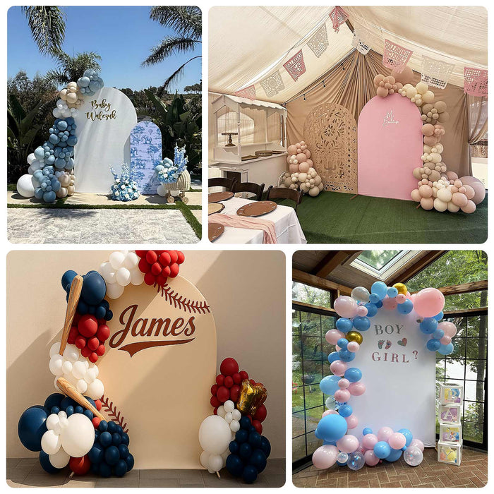 Colorful balloon decorations for baby shower themed events.