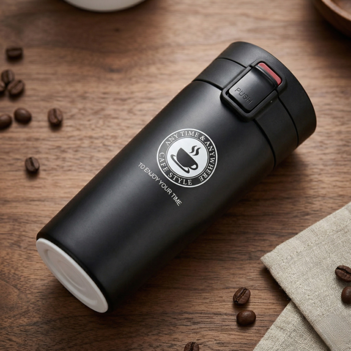 Insulated Steel Coffee Tumbler 400ml by Intaryaa in Use