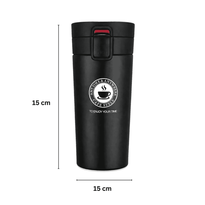 Insulated Steel Coffee Tumbler 400ml Top View
