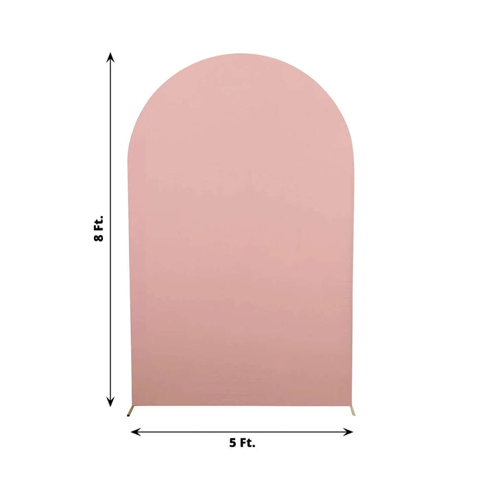 Pink arch backdrop measuring 8ft by 5ft for photo shoots and events.