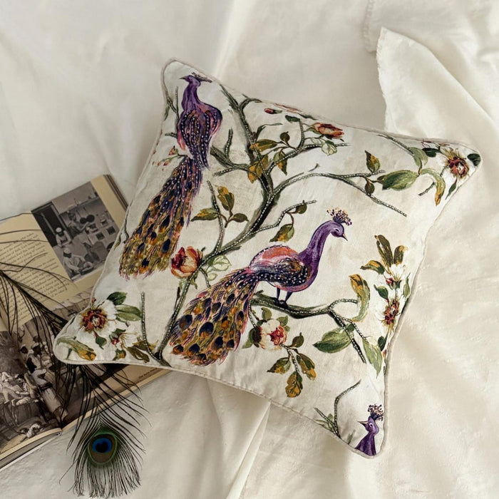 Mayush - Purple Cotton Throw Pillow Cover