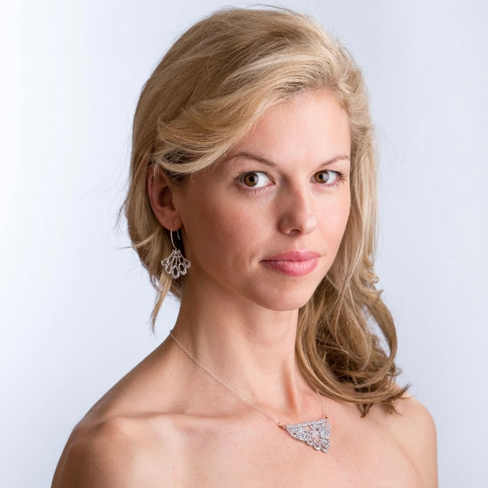 Metallic Lace and Sterling Silver Drop Earrings