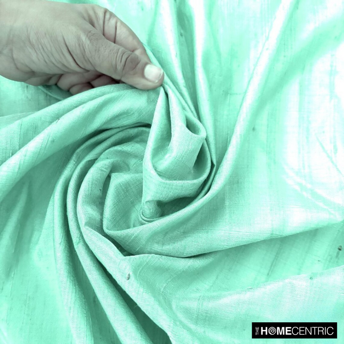 Mint Green Silk Dupioni Fabric By The Yard