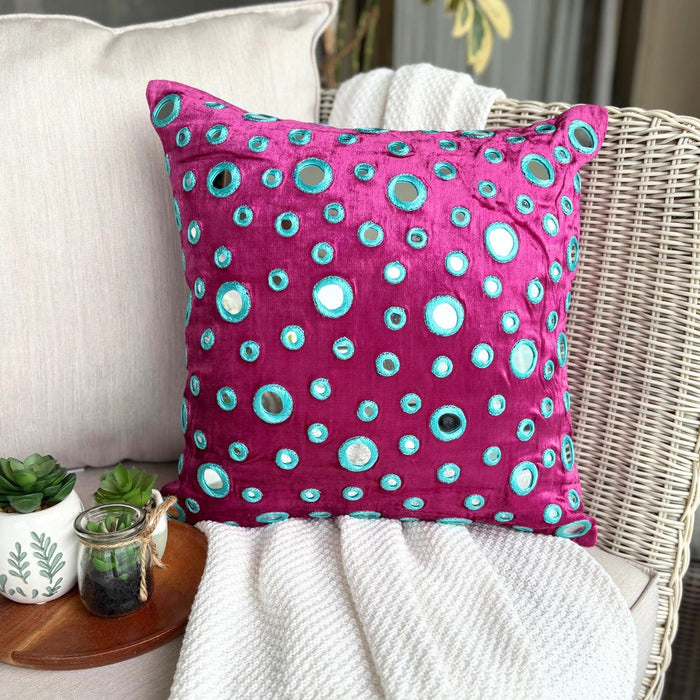 Mirror Lover - Fuchsia Pink Velvet Decorative Euro Sham