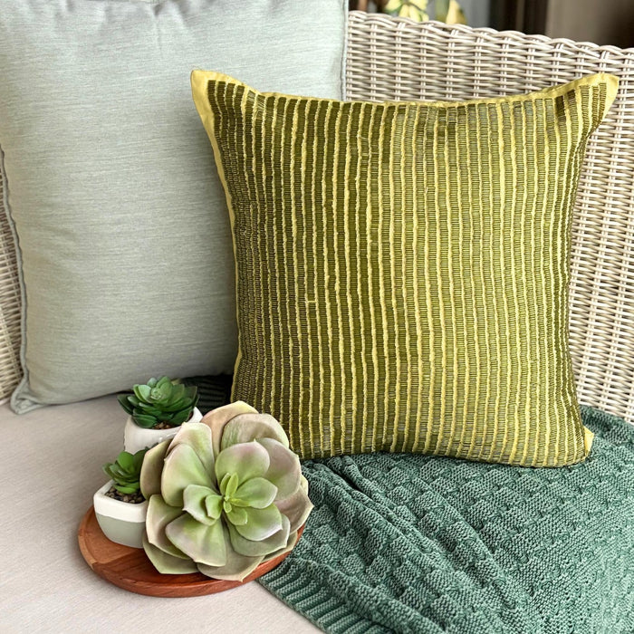 Misty Green - Green Cotton Linen Decorative Euro Sham