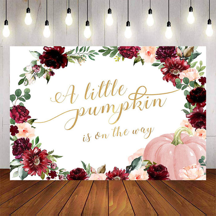 Mocsicka A Little Pumpkin is on the Way Baby Shower Backdrops-Mocsicka Party