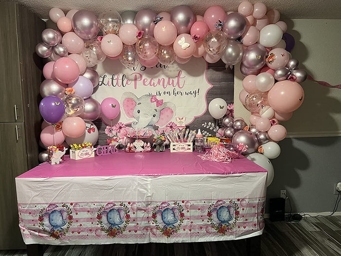 Mocsicka A Sweet Little Peanut is on Her Way Baby Shower Backdrop-Mocsicka Party