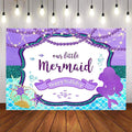 Mocsicka Little Mermaid and Pearls Happy Birthday Backdrop-Mocsicka Party