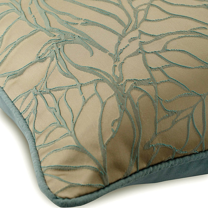 Morning Currents - Blue Jacquard Silk Throw Pillow Cover