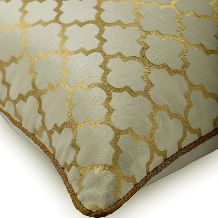 Moroccan Lattice - Gold Velvet Decorative Euro Sham