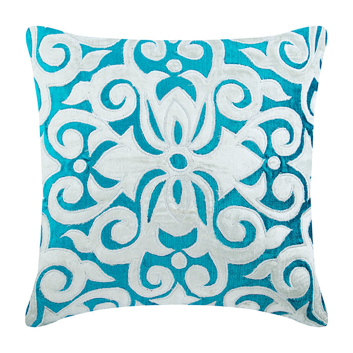 Moroccan Tile - Blue Velvet Decorative Euro Sham