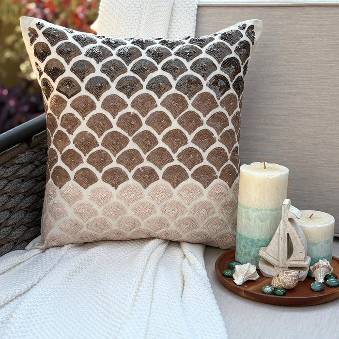 Mountain Journey Sequins Throw Pillow Cover