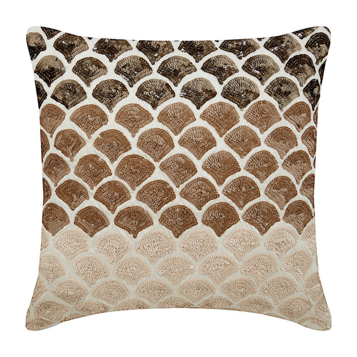 Mountain Journey - Brown Art Silk Throw Pillow Cover