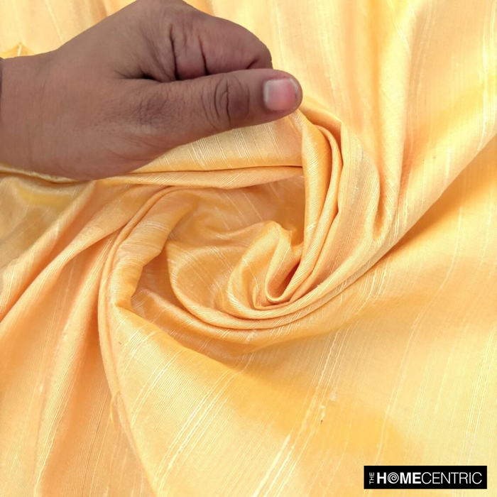 Mustard Orange Silk Dupioni Fabric By The Yard