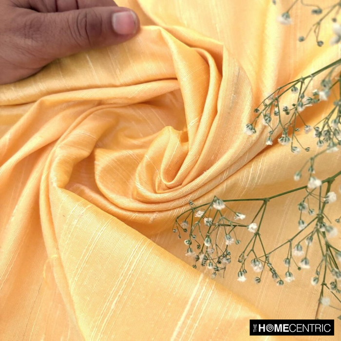 Mustard Orange Silk Dupioni Fabric By The Yard