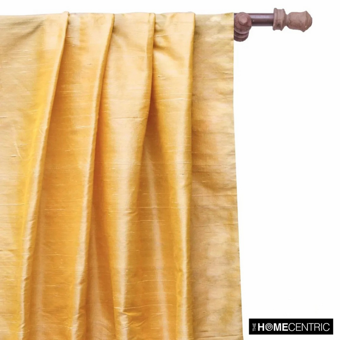 Mustard Orange Silk Dupioni Fabric By The Yard
