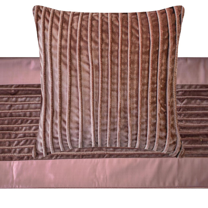 Mystic Mauve - Velvet Mauve Decorative Bed Runner and Pillow Cover