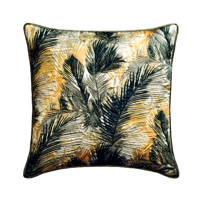 Mystic Palms - Satin Green Decorative Bed Runner and Pillow Cover