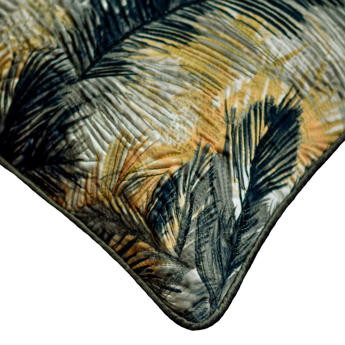 Mystic Palms - Satin Green Decorative Bed Runner and Pillow Cover