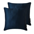 Navy Blue Slub Satin Throw Pillow Cover