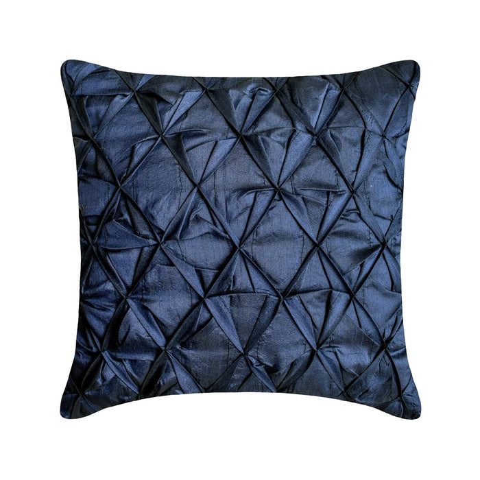 Navy Companioins - Navy Blue Taffeta Throw Pillow Cover