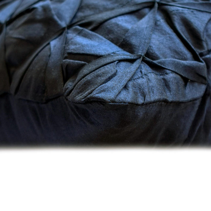 Navy Companioins - Navy Blue Taffeta Throw Pillow Cover