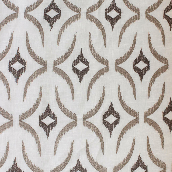 Off White, Brown Sheer Fabric By The Yard