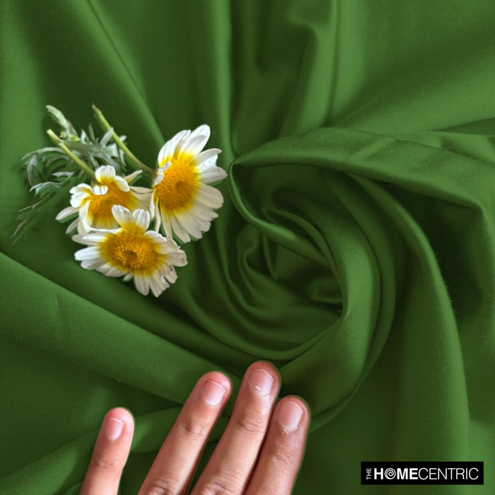 Olive Green Heavy Satin Fabric by the Yard