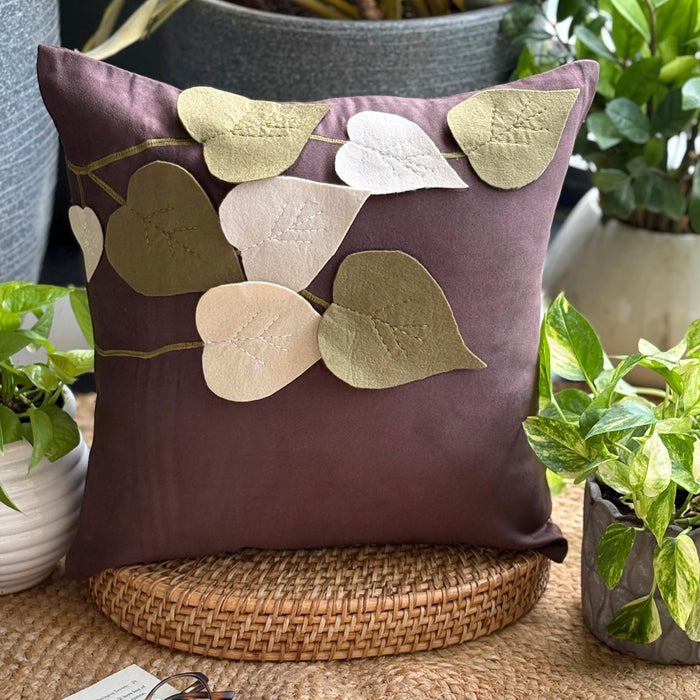 Oliveleafyday - Brown Faux Suede Decorative Euro Sham