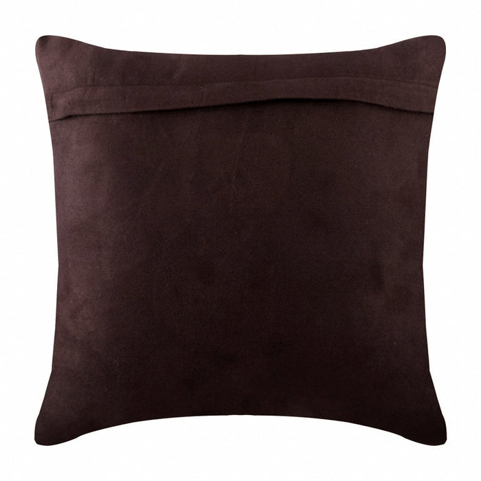 Oliveleafyday - Brown Faux Suede Throw Pillow Cover