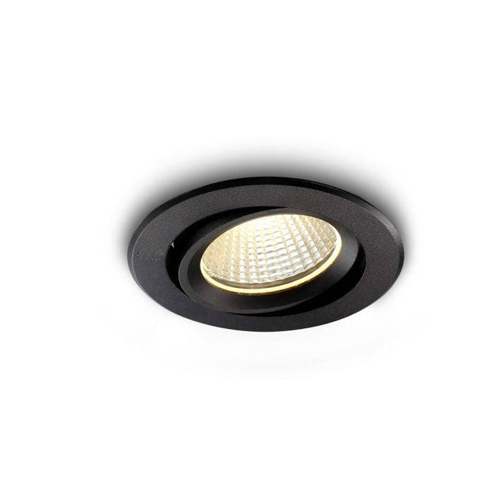 9 Watt Black Tilting Outside Downlight on a white background