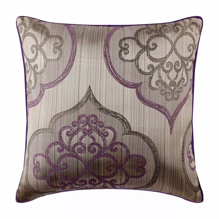 Orange Damask Galore - Orange Jacquard Throw Pillow Cover