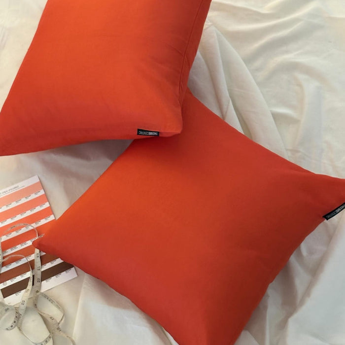 Orange Luxury Pack of 2 - Orange Art Silk Throw Pillow Cover