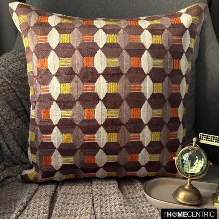 Orange Patterns - Velvet Orange Decorative Bed Runner and Pillow Cover
