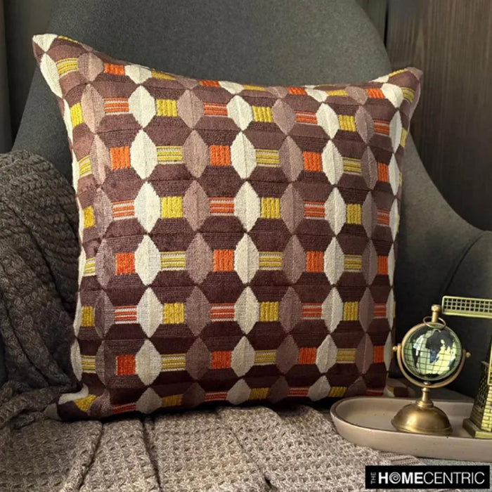 Orange Patterns - Velvet Orange Decorative Bed Runner and Pillow Cover