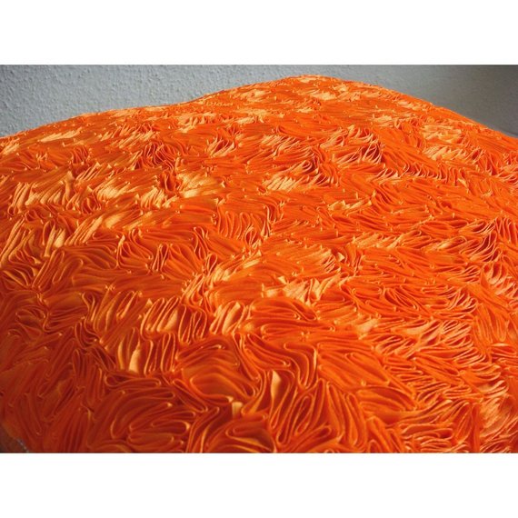 Orange Peel - Orange Art Silk Throw Pillow Cover