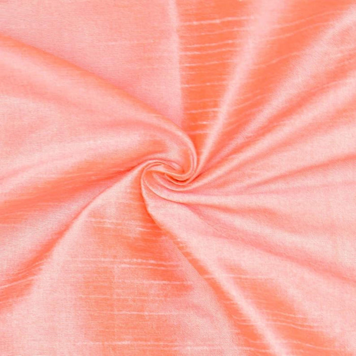 Peach And Coral Faux Silk Fabric By The Yard