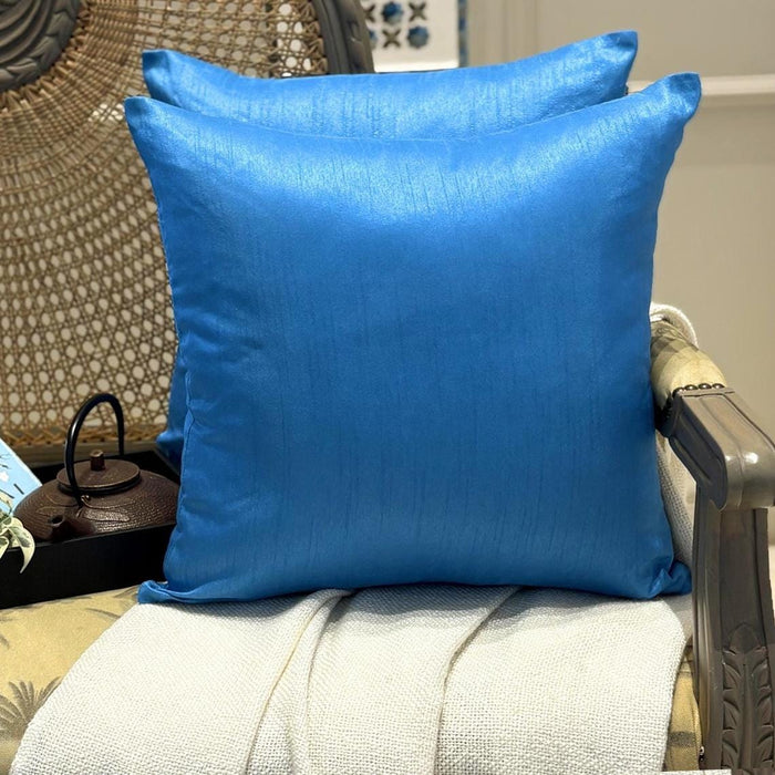 Peacock Blue Luxury Throw Pillow Cover