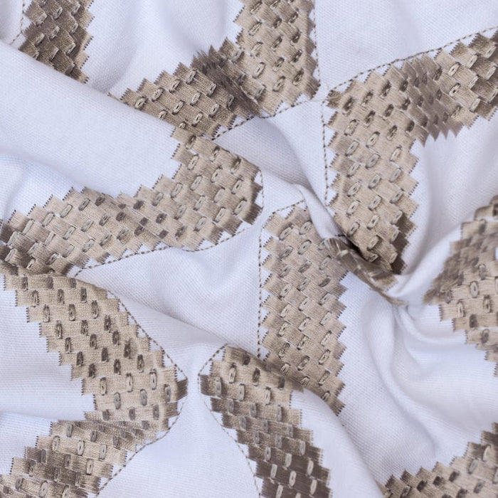 Pearl Beige Cotton Embroidery Fabric by the Yard