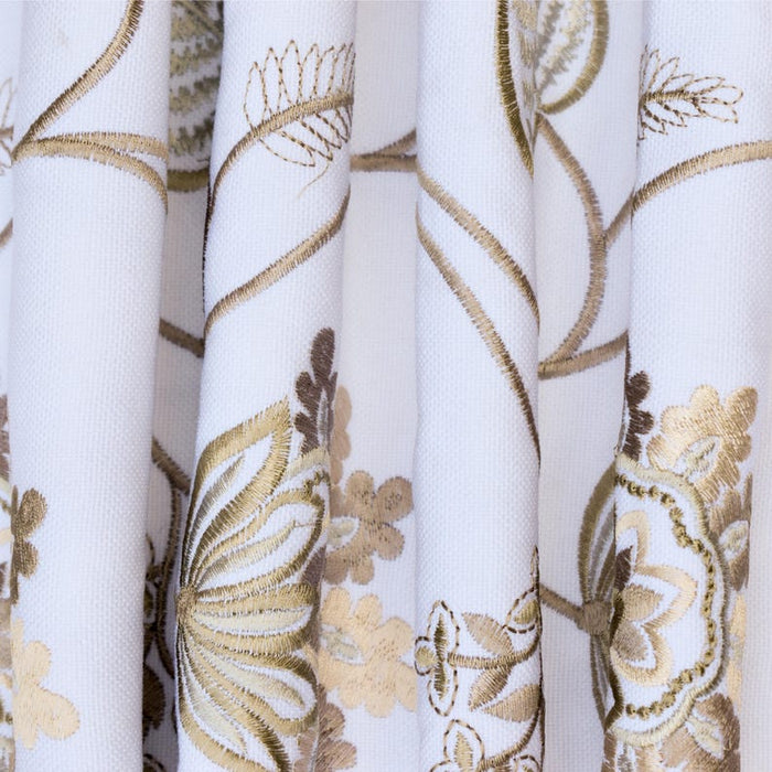 Pearl Beige Cotton Embroidery Fabric by the Yard