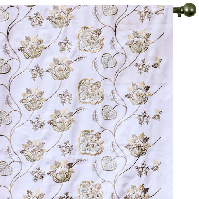 Pearl Beige Cotton Embroidery Fabric by the Yard