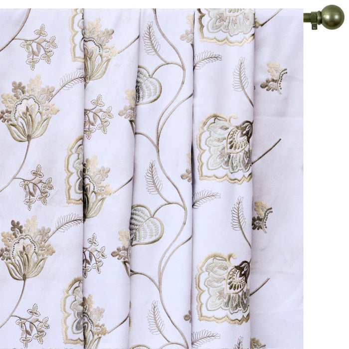 Pearl Beige Cotton Embroidery Fabric by the Yard