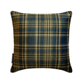 Plaidscape Navy - Navy Blue Velvet Winter Plaid  Throw Pillow Cover