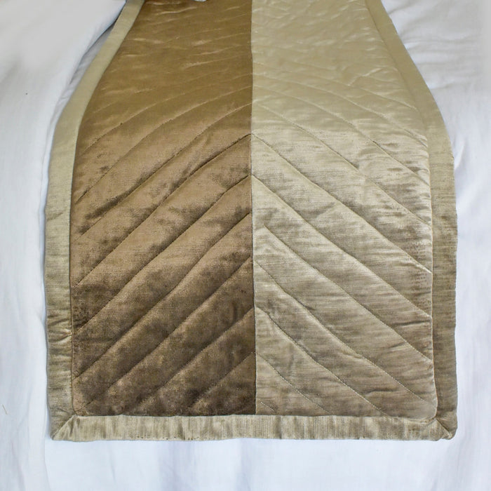 Plush Divide - Velvet Brown Decorative Bed Runner and Pillow Cover