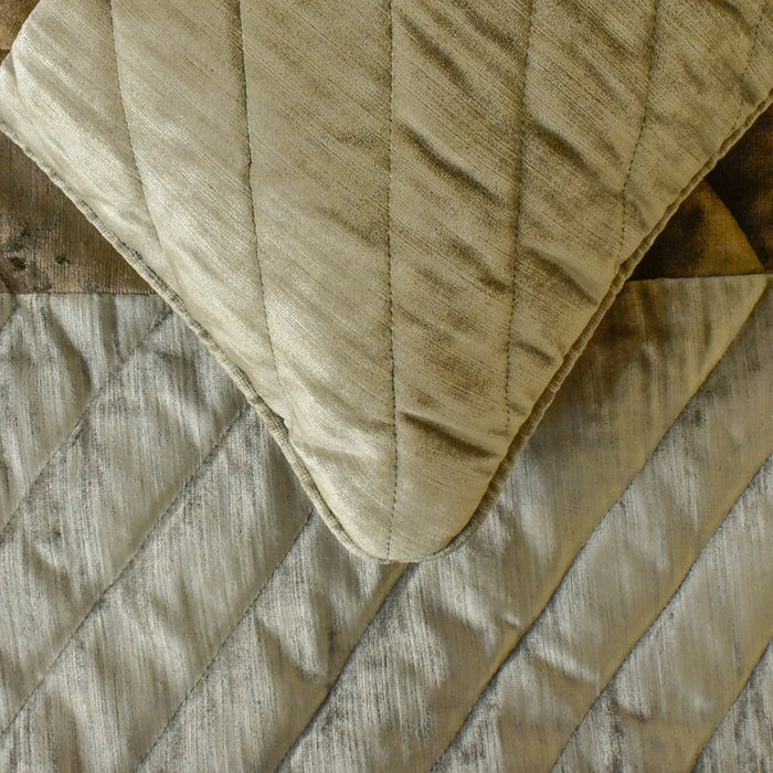 Plush Divide - Velvet Brown Decorative Bed Runner and Pillow Cover