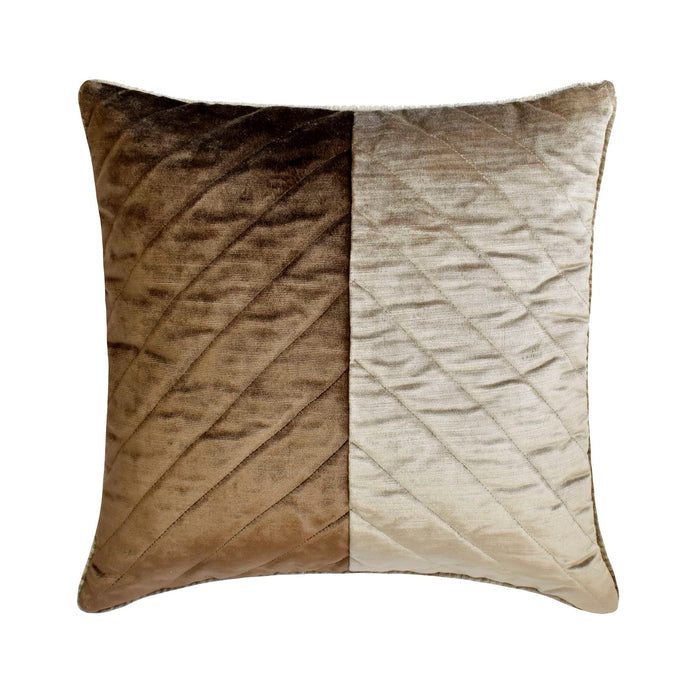 Plush Divide - Velvet Brown Decorative Bed Runner and Pillow Cover